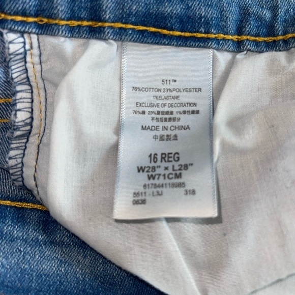 Levi’s 511  jeans. GUC Size 16 Reg. 28 X 28 - Picture 7 of 7